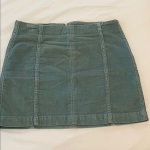 Teal blue corduroy skirt